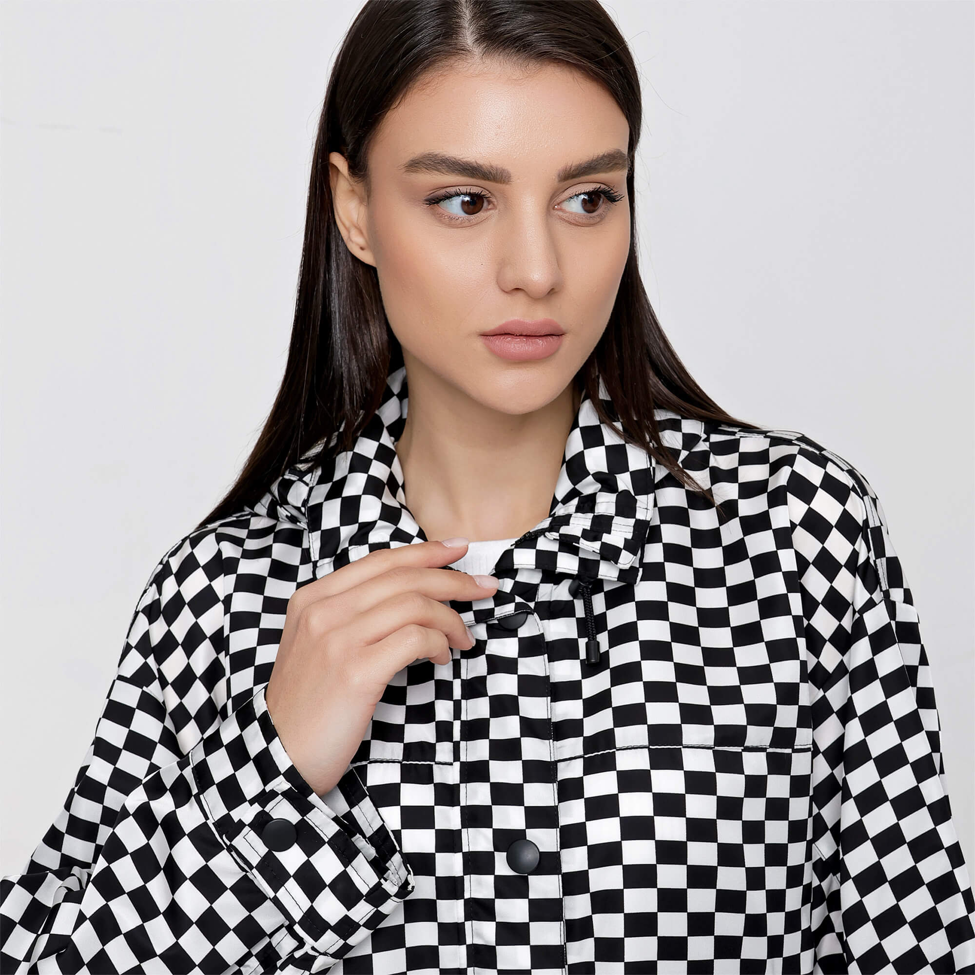 Christian Dior - Checkered Printed Hooded Raincoat